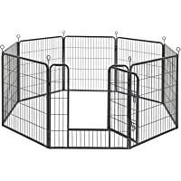 FEANDREA Jaula Valla para Perros- Corral Plegable para Cachorros- Conejos y Otras Mascotas Negro 77 x 80 cm PPK88H